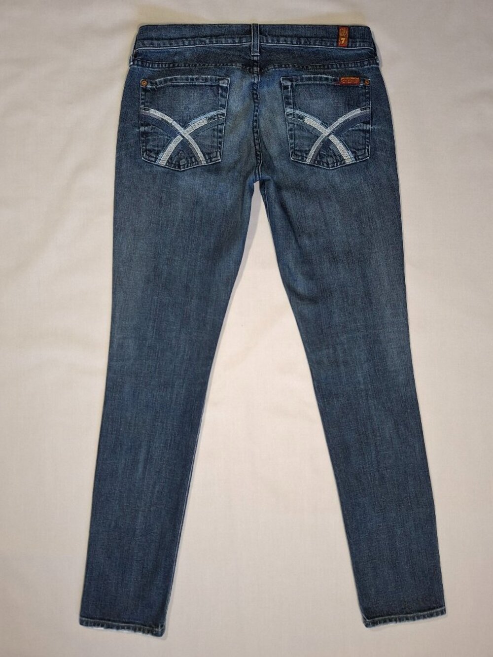 7 For All Mankind Gwenevere Skinny Jeans Womens Blue Stretch Made USA | Size 29 - Picture 4 of 14